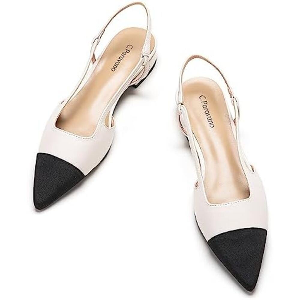 Caparros Women's Black and White Flats - Picture 7 of 7